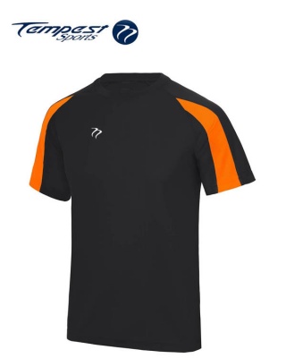 Tempest Lightweight Black Orange Mens Training Shirt